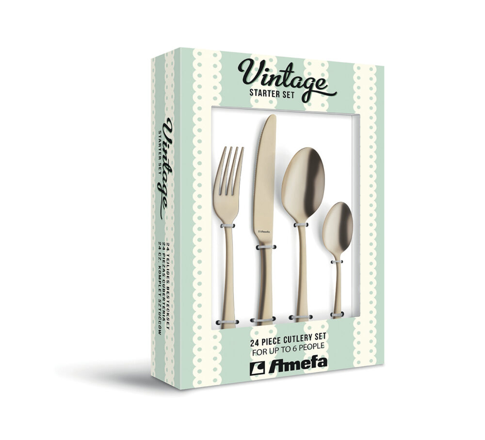 AUSTIN Set 24 posate tavola oro - immagine 4